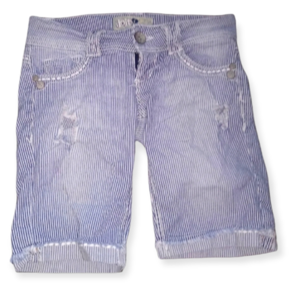 JOLT y2k denim distressed striped shorts size 3